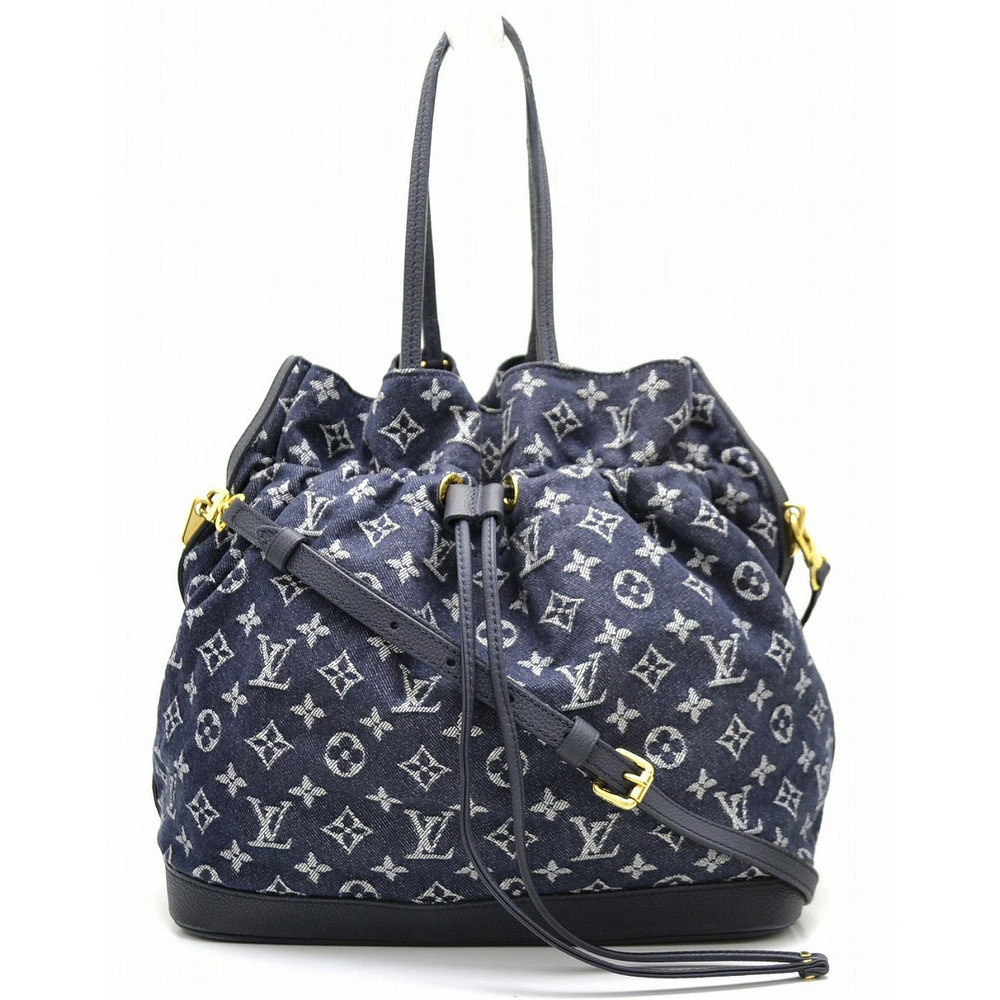 LOUIS VUITTON Monogram Denim Noeful Handbag Shoulder Tote Bag Grand Blue